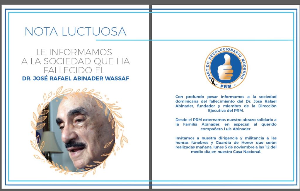  José Ignacio Paliza y Carolina Mejía  ofrecen condolencias por muerte de José Rafael Abinader Wassaff