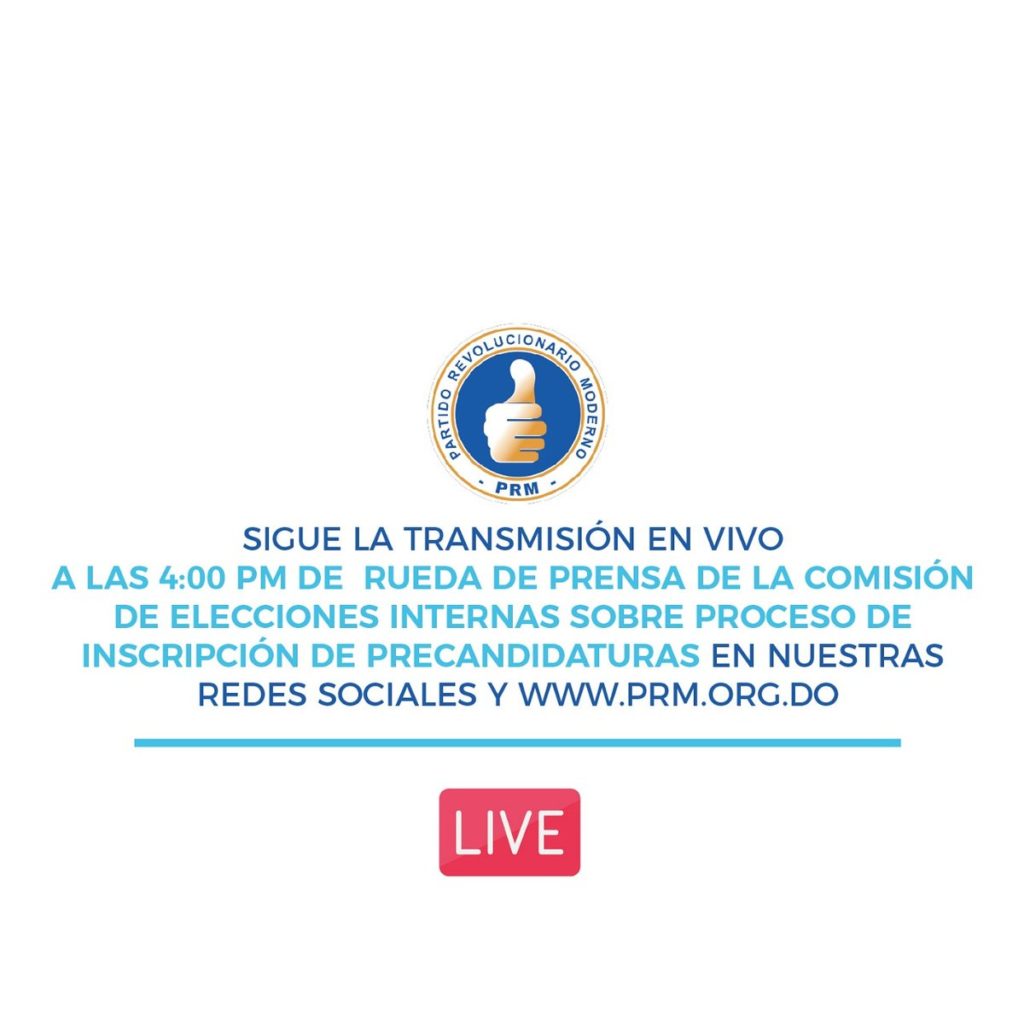 Rueda de prensa #PRM a las 4:00 PM