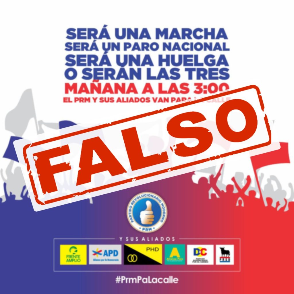@PRM_Oficial desmiente convocatoria circula en las redes sociales