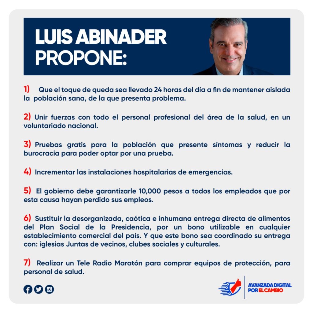 Propuestas Luis Abinader @PRM_Oficial por COVID-19