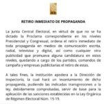 JCE ordena retirar de inmediato publicidad de candidatos presidenciales y congresuales