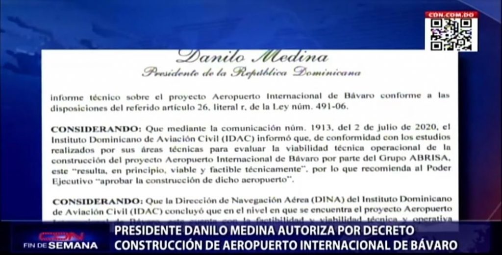 Presidente Medina autoriza por decreto construcción de Aeropuerto Internacional de Bávaro