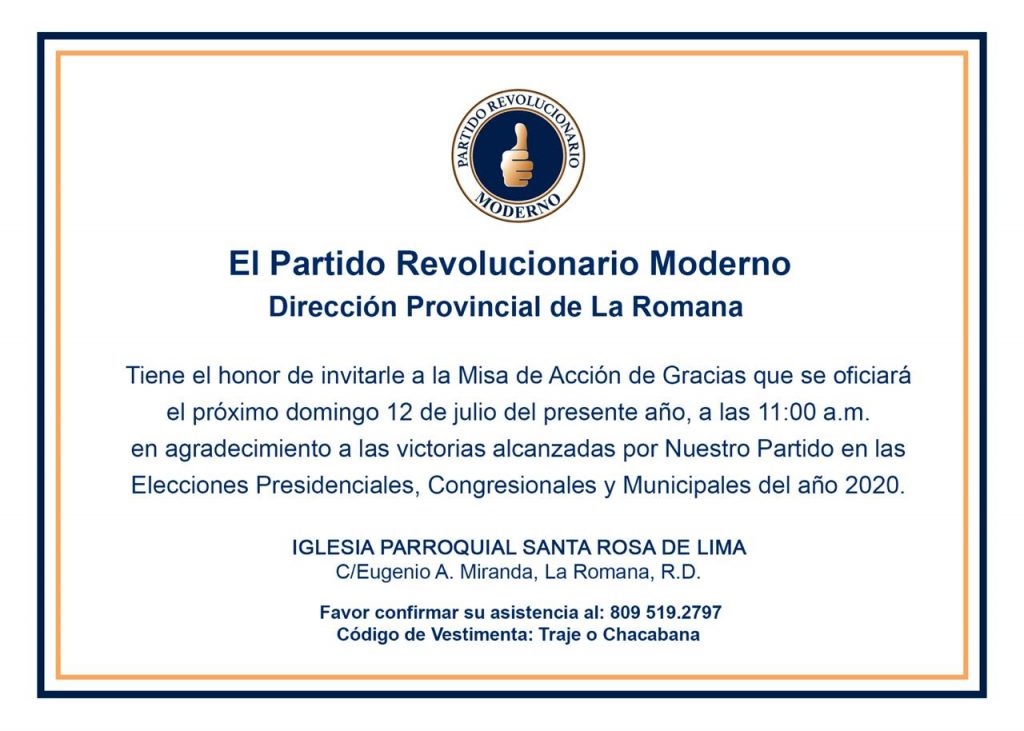 Misa de acción de gracias en agradecimiento por las victorias del @PRM_Oficial