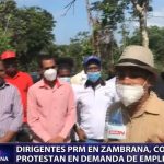 Dirigentes PRM_Oficial en Zambrana, Cotuí protestan en demanda de empleos