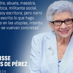 Fallece nuestra compañera Yvelisse Prats Ramírez de Pérez