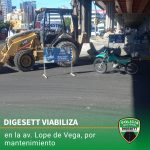 @digesettrd_ da mantenimiento a la av. Lope de Vega, próximo a la av. John F. Kennedy, en ambos sentidos