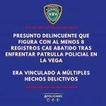 @PoliciaRD Presunto delincuente cayó abatido la madrugada de hoy en La Vega