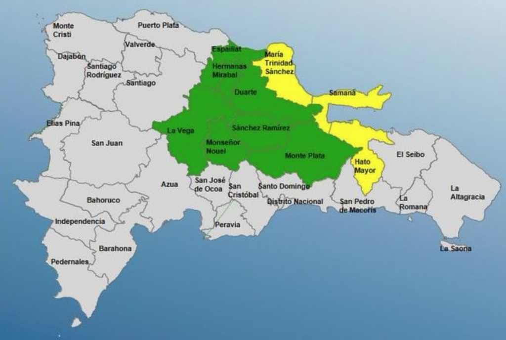 @COE_RD mantiene 10 provincias en alerta por vaguada