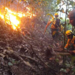Bomberos forestales trabajan para terminar de extinguir el incendio registrado en Saltos de Jima