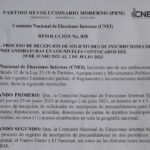 CNEI @PRM_Oficial cierra proceso inscripciones precandidaturas convocadas del 29 de junio al 2 de julio 2023