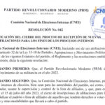 CNEI @PRM_Oficial Ratifica el cierre de proceso de afiliaciones