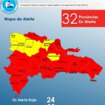 COE: 14 provincias en alerta roja y 18 en amarilla por tormenta Franklin
