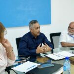 El ministro, @joelsantose; el viceministro de Relaciones con la Sociedad, @BennyMetz; y la gobernadora @PuraCasilla, encabezaron este viernes una reunión de seguimiento al operativo de recuperación de San Cristóbal.