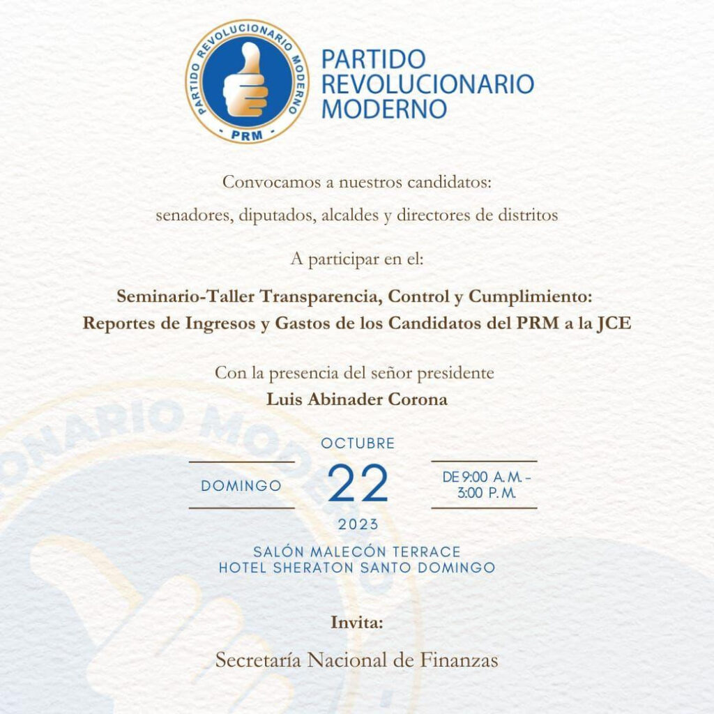 Secretaría de finanzas @PRM_Oficial invita a taller