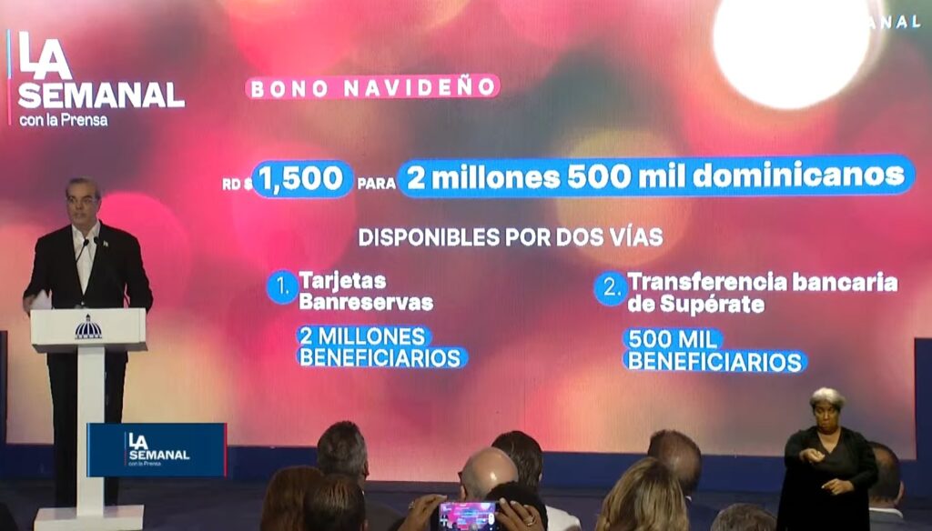 @LuisAbinader anuncia regalía pascual lunes 4 Diciembre 2023