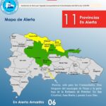 El @COE_RD amplia a 11 las provincias en alerta amarilla y verde por posible crecida de ríos, arroyos y cañadas