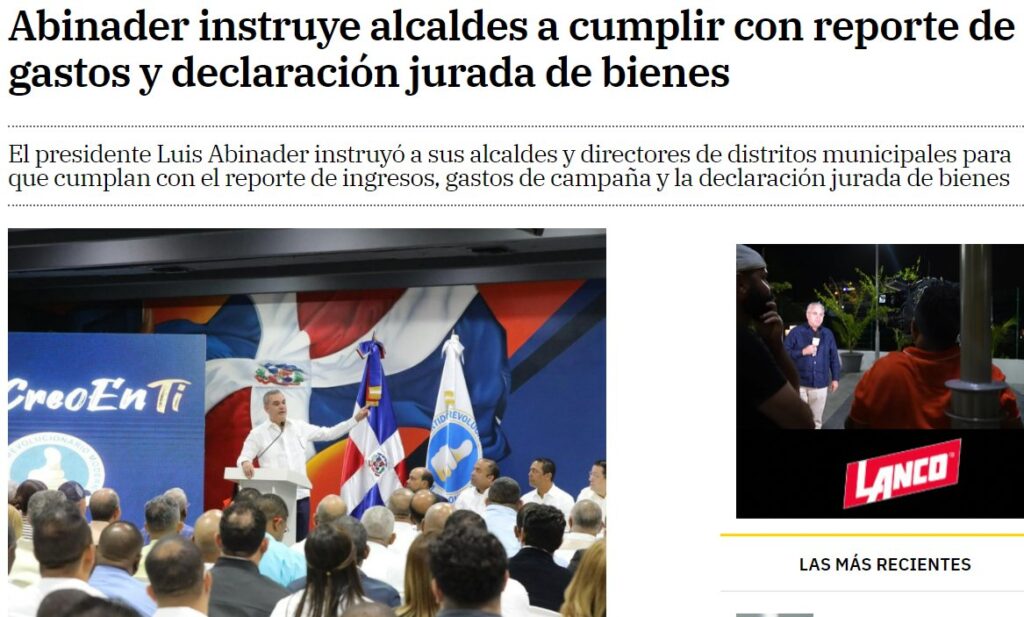 @LuisAbinader instruye Alcaldes a cumplir con reporte de gastos y declaración jurada de bienes
