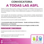 @ConaniRD convoca a todas las Asociaciones sin fines de grupo (ASFL) del sector niñez