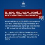 @EducacionRDo año escolar inicia el 1ero de agosto para docentes y el 26 de agosto para estudiantes