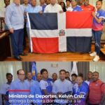 @Miderec_rd @kelvinCruzRD entrega bandera dominicana a delegación participará en mundial Cadete de Judo 2024