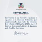 @DiputadosRD comunica que estarán sesionando los días martes 01 y miércoles 02, a las 10:00 A. M