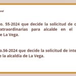 @JuntaCentral emite Resolución 55-2024 que decide la solicitud de convocatoria a elecciones extraordinarias para la alcaldía en el municipio de Concepción de La Vega
