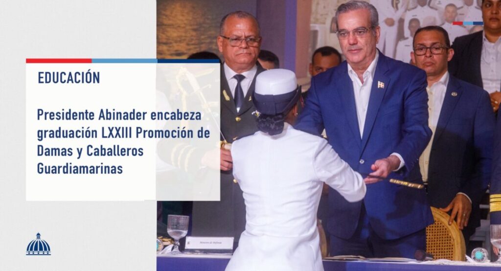 @LuisAbinader encabezó la graduación de la LXXIII Promoción de Damas y Caballeros Guardiamarinas, clase 2020-2024, de la Academia Naval Vicealmirante César de Windt Lavandier de la @ArmadaRepDom