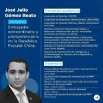 Con 33 años de edad, 3 licenciaturas, 4 maestrías y 4 años como viceministro de política Exterior Bilateral @josejuliogomezbse convierte el Embajador más joven de República Dominicana. Orgullo de nuestro @PRM_Oficial