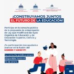 @MESCYTRD @FGarciaFermin @EducacionRDO @AngelHdez50 Invitamos a compartir sus opiniones y aportes sobre la propuesta de fusión entre el Ministerio de Educación Superior, Ciencia y Tecnología y el Ministerio de Educación