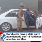 Conductor huye y deja carro abandonado con 14 haitianos dentro, en Mao