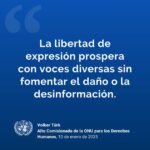 @ONU_es “Permitir el discurso de odio y el contenido dañino en línea tiene consecuencias en el mundo real. Regular ese contenido no es censura”