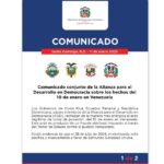 @MirexRD Comunicado conjunto de la Alianza para el Desarrollo en Democracia sobre los hechos del 10 de enero en Venezuela