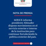 @MIREXRD: Presidente @LuisAbinader dispone nuevos movimientos de funcionarios del servicio exterior al servicio interno y viceversa