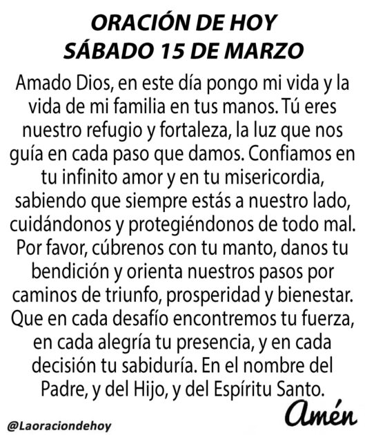 @LaOracionDeHoy 15 de Marzo del 2025