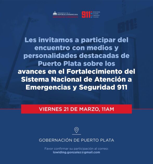 @JosePaliza Invita a participar en el encuentro con medios y personalidades destacadas de Puerto Plata este próximo Viernes 21 a partir de las 11AM en la gobernación de Puerto Plata