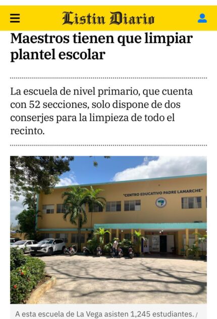 @NuestraADP maestros centro educativo Padre Lamarche en la Vega se quedan a limpiar aulas al final de las clases