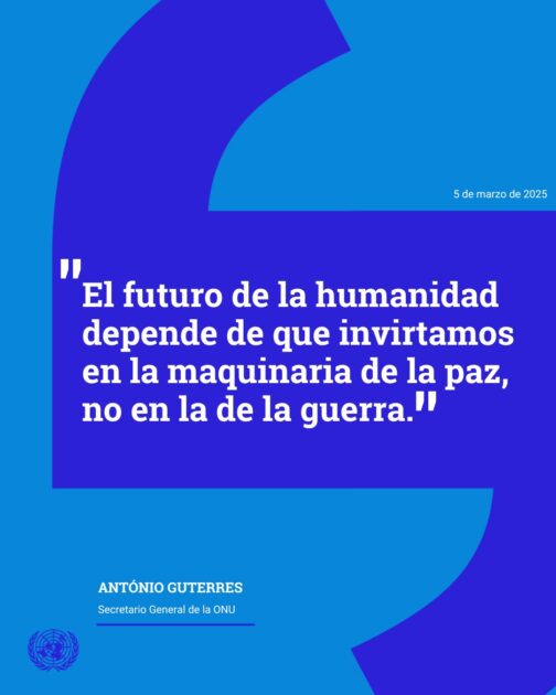 @ONU_es Es hora de que los líderes pasen de las palabras a la acción e inviertan en soluciones para el desarme y el futuro pacífico que todas las personas merecen