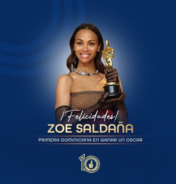 ¡Orgullo DOMINICANO en los #Oscars! Zoe Saldaña, primera actriz de origen dominicano que gana un premio Oscar