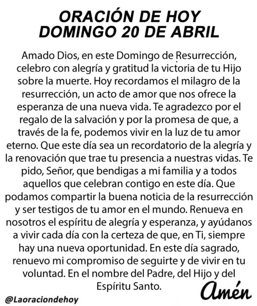 @LaOracionDeHoy 20 de Abril de 2025