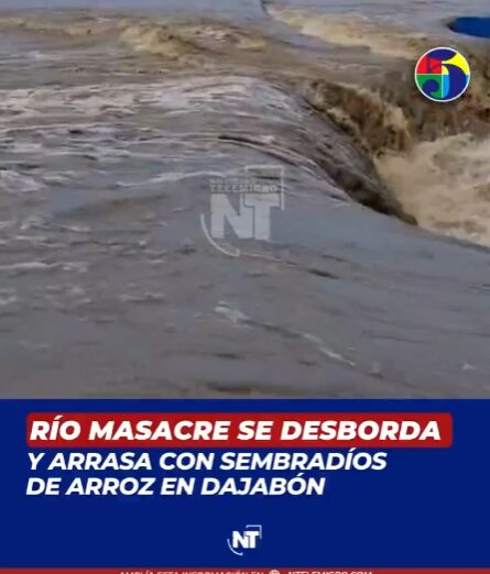 El río Masacre se desborda y arrasa con sembradíos de arroz en Dajabón