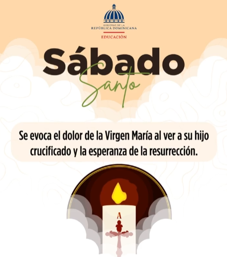 @EducacionRDo En este Sábado Santo los católicos hacen silencio y reflexión, recordando la espera confiada de María tras la muerte de Jesús