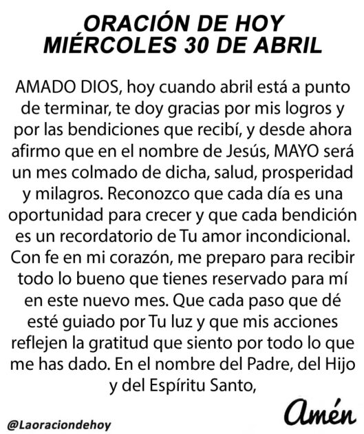 @LaOracionDeHoy 30 de abril de 2025