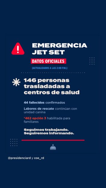 @COE_RD El Gobierno reitera su compromiso con la transparencia, la asistencia a las víctimas y el trabajo incansable de los equipos de emergencia