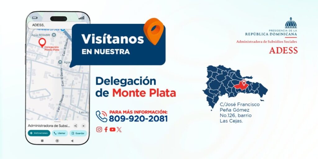 @AdessRD Cómo llegar a nuestra Delegación Provincia Monte Plata, C/José Francisco Peña Gómez No.126, barrio Las Cejas