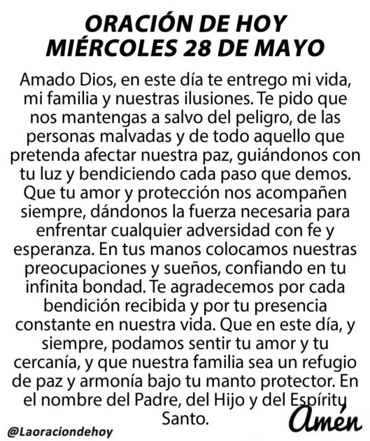 @LaOracionDeHoy 28 de mayo de 2025