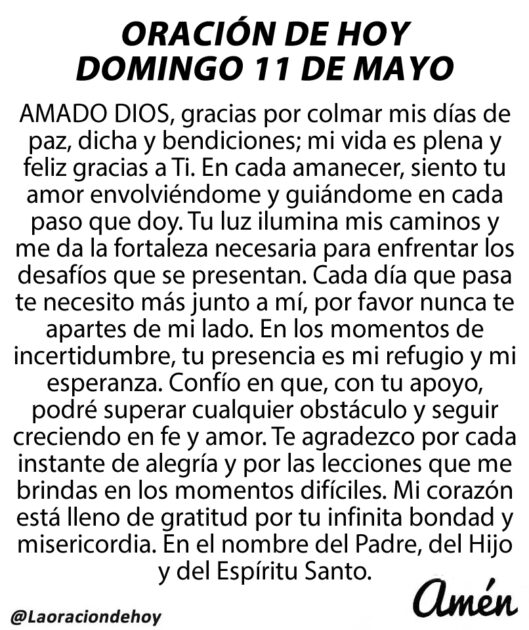 @LaOracionDeHoy 11 de mayo de 2025