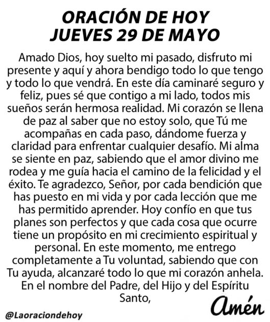 @LaOracionDeHoy 29 de mayo de 2025