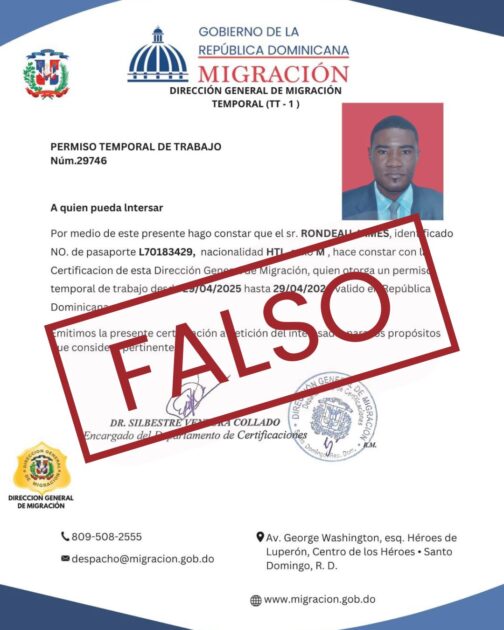 @MigracionRDo La certificación que circula es FALSA y no tiene validez legal