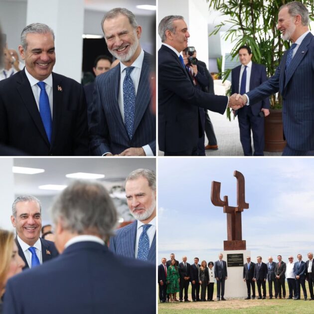 @LuisAbinader recibió al Rey de España, Felipe VI, con quien visitó el nuevo edificio de la Universidad del Caribe @UnicaribeOnline