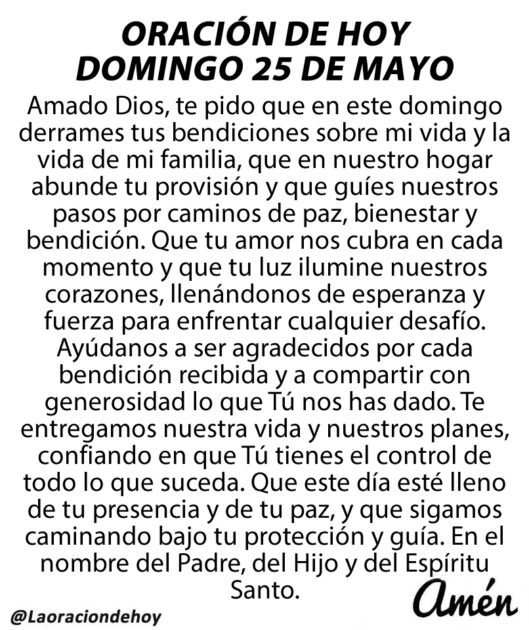 @LaOracionDeHoy domingo 25 de mayo de 2025